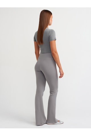 Dilvin Fitilli İspanyol Paça Pantalon Gri