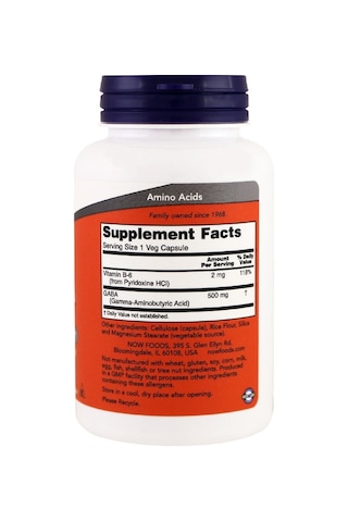 Now Foods B-6 Vitaminli Gaba 500 Mg 100 Bitkisel Kapsül