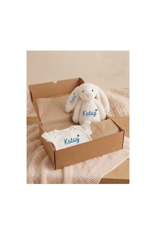P&m Gift Shop İsme Özel Yenidoğan Bebek Seti Mavi