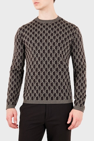 Emporio Armani Regular Fit Bisiklet Yaka Jakarlı Logolu Kazak Erkek Kazak Em006360 Af27946 F6023 Kahve