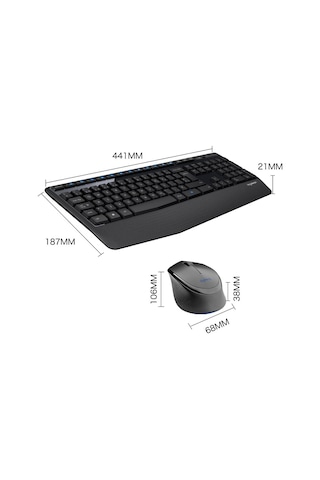 Logitech Mk345 Kablosuz Klavye Ve Fare Seti - Siyah Optik