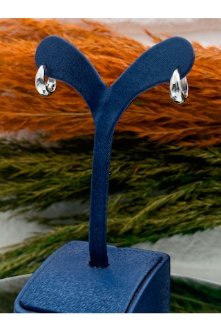 925 Ayar Gümüş Kalemli Spor Halka Modeli Popüler Kadın Küpe Gümüş