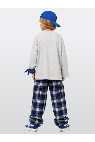 Deno Kids Denokids Erkek Çocuk Takım Ördek Baskılı %100 Pamuk T-shirt - Ekose Dokuma Pantolon 6-11 Yaş Çok Renkli