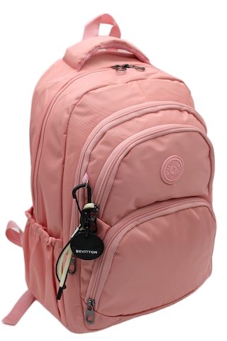Lüks Saten Suya Dayanıklı Kumaş Büyük Boy Sırt Seyahat Ve Okul Çantası / 2100 Pudra Pembe