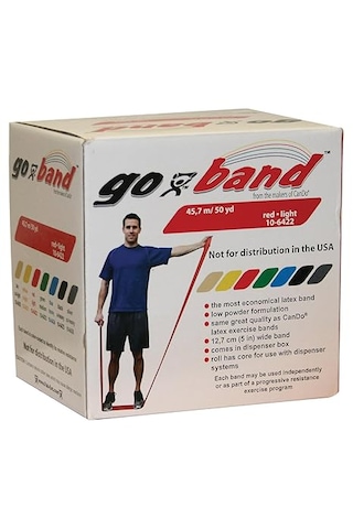 Cando Go-band Direnç Egzersiz Bandı Kırmızı Lıght 45.7 Mt -10-6422 Kırmızı