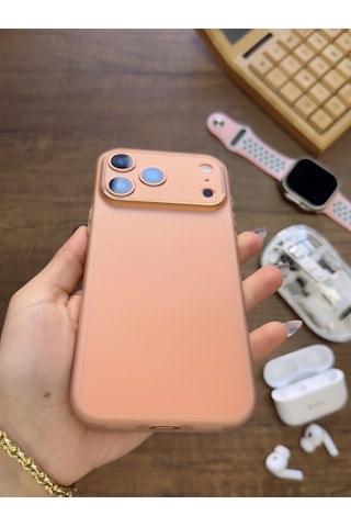 Apple iPhone 17 Pro Max Uyumlu Süper İnce Mat Ultra Thin Silikon Kılıf Çöl