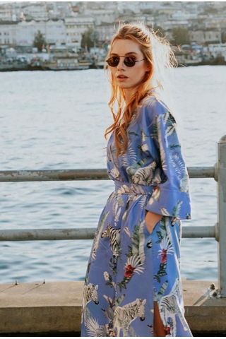 Elli2 Atlantis Zebra Kimono Mavi
