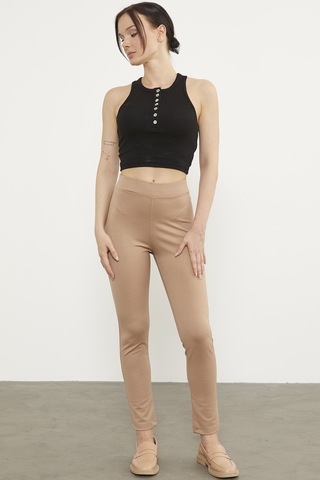 Süs Cepli Aksesuar Detaylı Tayt - Bej 001