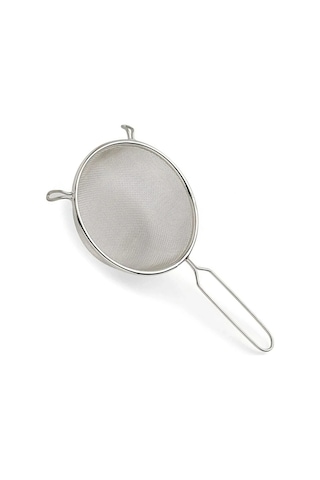 Paslanmaz Çelik İnce Örgü 14 Cm Süzgeç Kulaklı Uzun Saplı Mutfak Süzgeci Tel Elek 29cm Çok Renkli