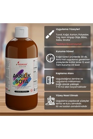 Kahverengi Akrilik Boya 500 Gr