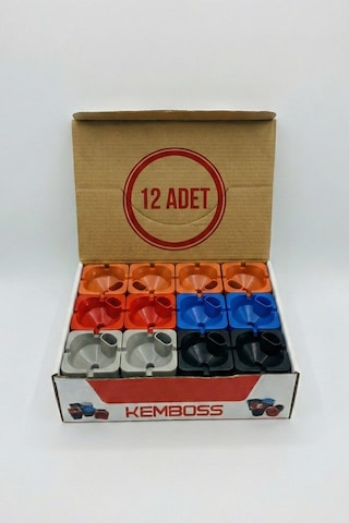 Araç İçi Çakmaklıklı Küllük 12 Adet Toptan Oto Küllük Seti 9x8 Cm