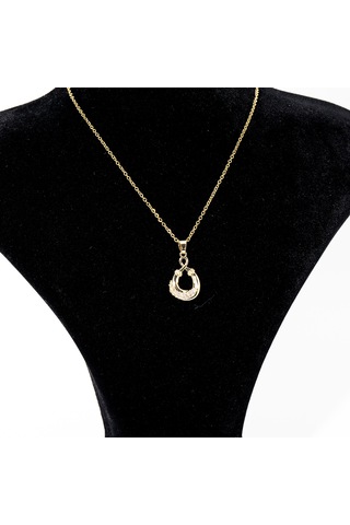 Biem 316l Çelik Zirkon Taşlı İdil Kolye Gold/gümüş