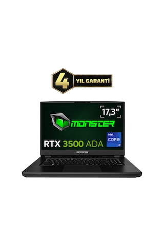 Monster Markut M7 V6.1.4 i9-13980HX 128 GB 4 TB SSD 12 GB RTX3500 ADA 17.3" 144Hz W11P UHD Dizüstü Bilgisayar