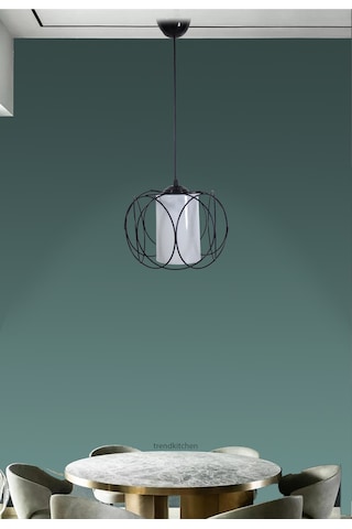 Trend Kitchen Olimpiyat Tekli Beyaz Mikalı Siyah Sarkıt Avize Siyah