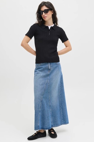 Jack & Jones Jjxx Kadın Polo Triko Tişört SIYAH