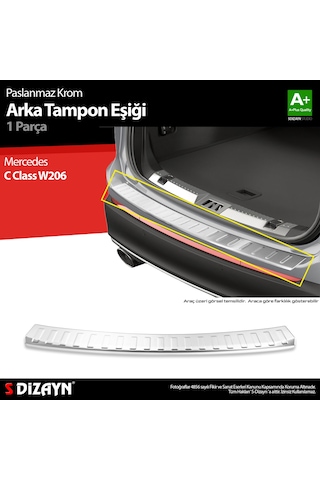 S-dizayn Mercedes C Class W206 Krom Arka Tampon Eşiği 2021 Üzeri A+ Kalite