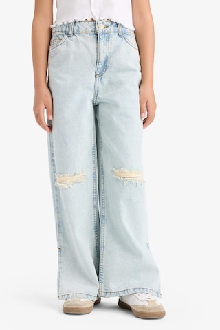 Defacto Kız Çocuk Wide Leg Yırtık Detaylı Geniş Paça Jean Pantolon Z4708a625spnm63 Mavi