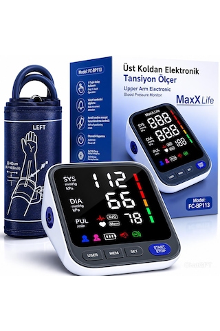 Maxx Life Üst Koldan Dijital Tansiyon Aleti Büyük Ekran Hafızalı Fc-bp113