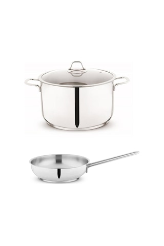 Held 26 Cm Çelik Tencere Takımı Derin Tencere-çelik Tava Sc Ha Fer Gri