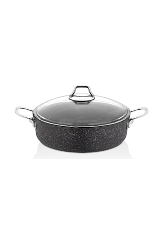 Falez Black Line Döküm Granit Tencere Basık Pilav Tenceresi 28 CM