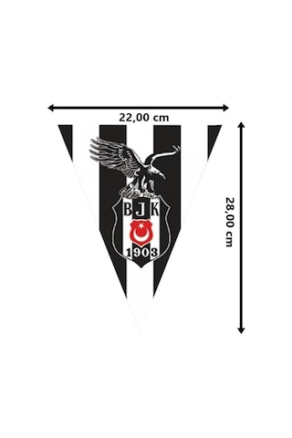 Beşiktaş Üçgen Bayrak Flama - 3.60 Mt