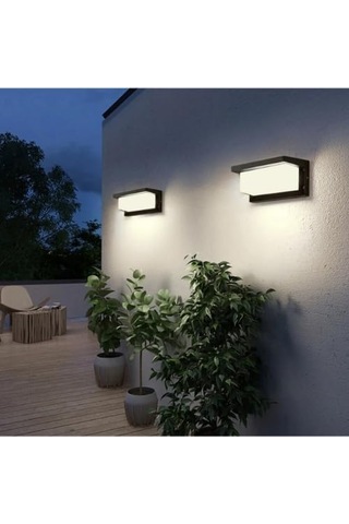 Bahçe Aydınlatması Led Işık 12w Led Aydınlatma Zita Ultra Şapkalı Bahçe Duvar Aplik Su Geçirmez Beyaz Işık - 6500k Diğer