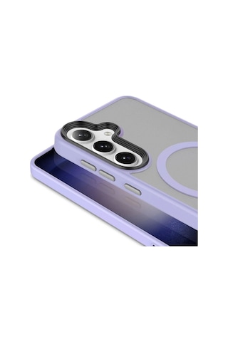 Galaxy Uyumlu S24 Plus Kılıf Sert Pc Arka Yüzey Wireless Şarj Özellikli Zore Flet Magsafe Kapak