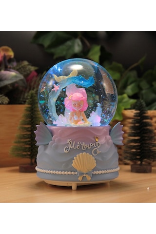 Deniz Kızı Kar Motorlu, Işıklı Ve Müzikli Mega Boy Kar Küresi-1