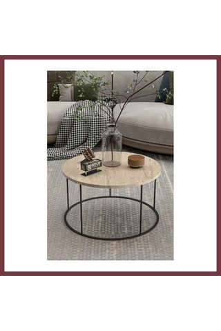 Storeşahin Terra Yuvarlak Orta Sehpa Bej 70 Cm Shn0720