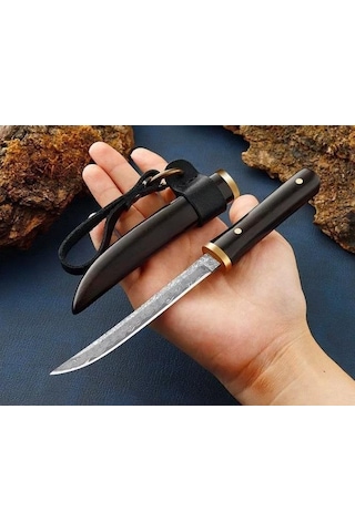 Japon Tanto Efsane Model Damascus Kahverengi