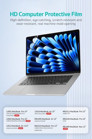 MacBook Air 13 İnç Uyumlu Hd Şeffaf Ekran Koruyucu Film Çizilme Karşıtı A1932/a2337 Serisi