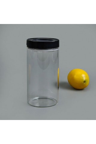 Tohana Vakumlu Cam Kavanoz - Şeffaf / Siyah - 600 Ml Şeffaf / Siyah