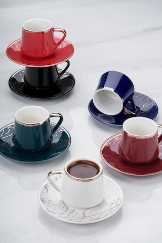 Acar Milla 6Lı Porselen Kahve Fincan Takımı