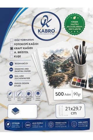 Premium Kraft Kağıt A4 90 Gr 500 Lü 21x29,7 Cm Yazıcı, Baskı Ve El İşi Kağıdı