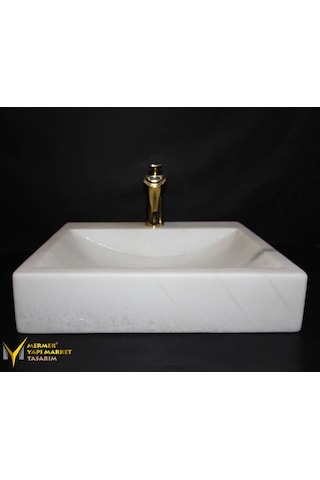 Muğla Beyaz Batarya Çıkışlı Kare Lavabo