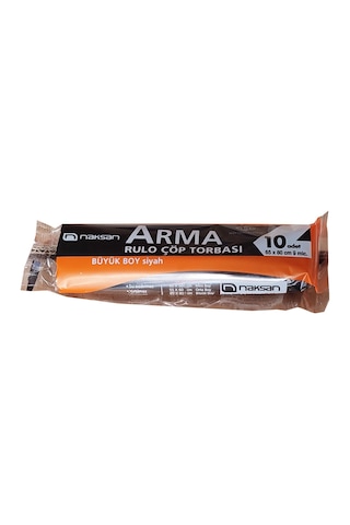 Arma Standart Büyük Boy 50 Litre Çöp Torbası Poşeti / 65 x 80 CM - Siyah - 10 Adetlik 5 Rulo