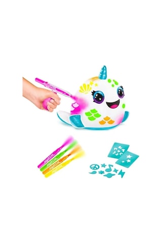 Airbrush Plush Squishy Peluş Neon 55230 Narwhal Çok Renkli