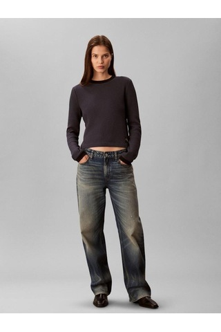 Calvin Klein Ls Waffle Tee-11922 Lacivert