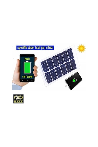 Güneş Enerjili Süper Cep Telefonu Tablet Hızlı Şarj Cihazı Ezız