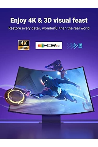 4k Hdmı Kablosu Arc 3d Ethernet Için Ps5 Xbox Series S Dvd Monitör 1m Diğer