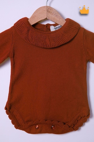Babyhola Kız Bebek Triko Bandana Badi 2'li Set Yenidoğan Konsept Çekim Kostümü 9000 Turuncu