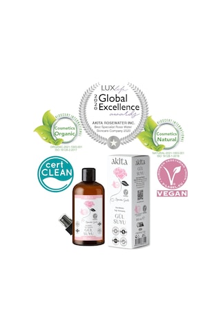 Akita Doğal Yağı Alınmamış Gül Suyu Cam Şişe 100 ML