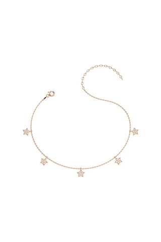 İndigo Takı Küçük Yıldız Rose Gümüş Halhal Çok Renkli