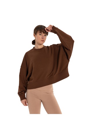 Inguz Organik Pamuk Oversize Sweatshirt Kahverengi