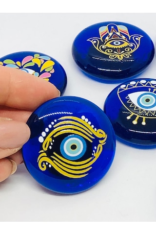 Göz Desenli Nazar Boncuklu Magnet, Dekoratif Obje, Buzdolabı Süsü