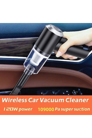 : Flybuy Kablosuz Süpürge: Güçlü 3'ü 1'de Ofis, Ev, Araba Temizliği. Black-120000pa