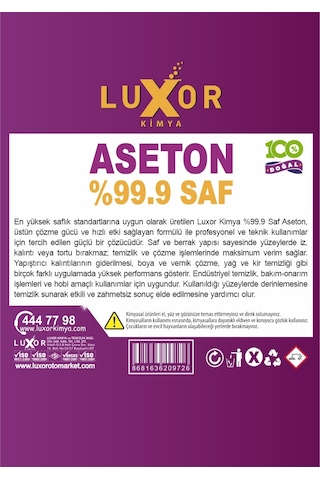 Luxor Kimya Saf Aseton 1 L