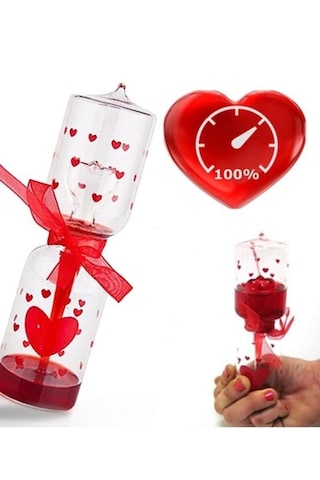 Kırmızı Cam Fanus Aşk Ölçer El Isısı İle Çalışan Love Matter Romantik Aşk Metresi Cam Küre