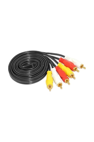 Koodmax 1.8 Metre 3rca To 3rca Kablo - Altın Uçlu , Kompozit Ses Ve Video Aktarım Kablosu