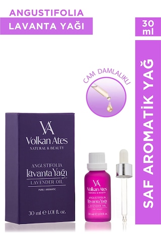 Volkan Ates Natural & Beauty Lavandula Angustifolia Saf Lavanta Yağı Cam Damlalıklı 30 Ml